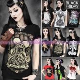 Camiseta Retro Skull Punk Rock (15 modelos)