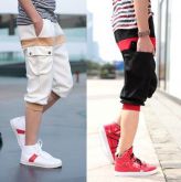 Men's pant pockets decorated movement trend of fashion