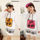 Korean Womens Cute Hoodie Musical