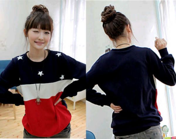 The five-pointed star contrast color fleeces brushed mix