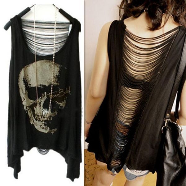 Vintage Tassel Open Back Skull