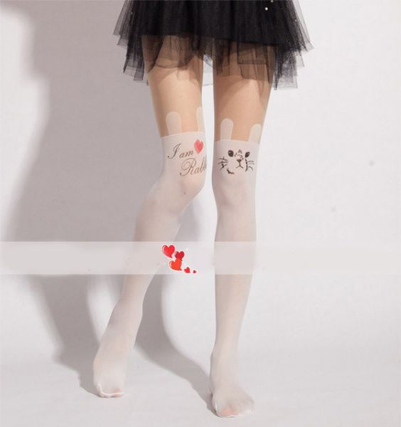 I am Rabbit Tattoo Pantyhose