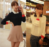 Turn-down Collar Long-sleeve Chiffon R$ 45,00