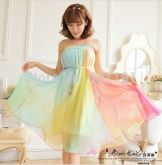 Vestido Multicolorido em Chiffon