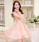 Korean Lace Chiffon Sweet Dress [2 cores]