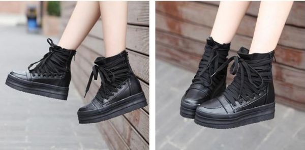 Ultra long lacing women's shoes platform