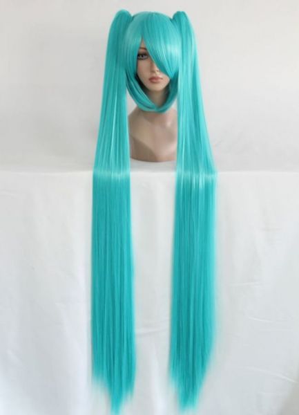 Peruca de 120 CM, Hatsune Miku  azul claro