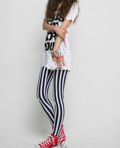 Vertical Striped Legging Korean