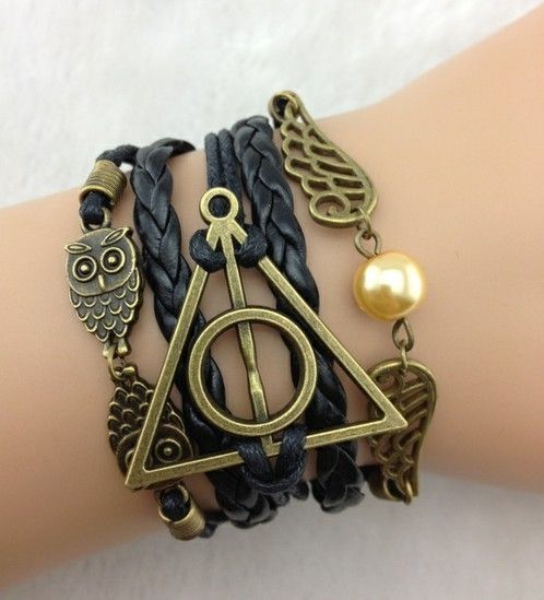 Pulseira 1 peça - Harry Potter, Corujas, Relíquias da Morte