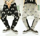 Harajuku Big Eyes Loose Harem Pants